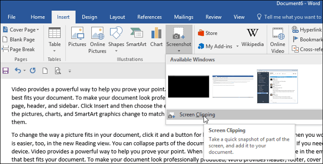 Jak zrobić zrzut ekranu w pakiecie Office i wstawić go do dokumentu