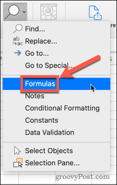 znajdź formuły w Excelu