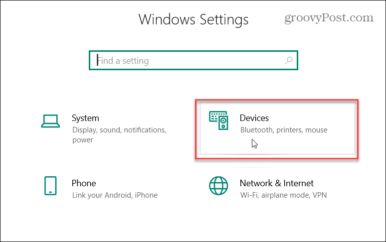 Urządzenia z ustawieniami systemu Windows 10
