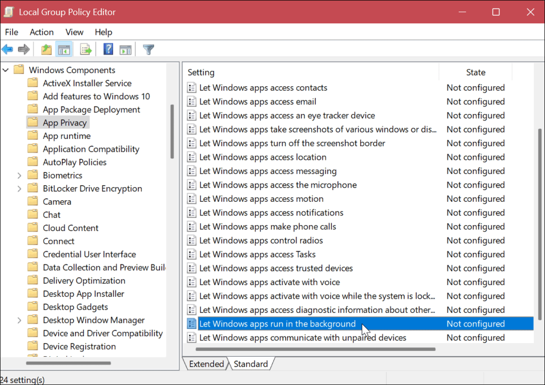 Wyłącz aplikacje działające w tle w systemie Windows 11
