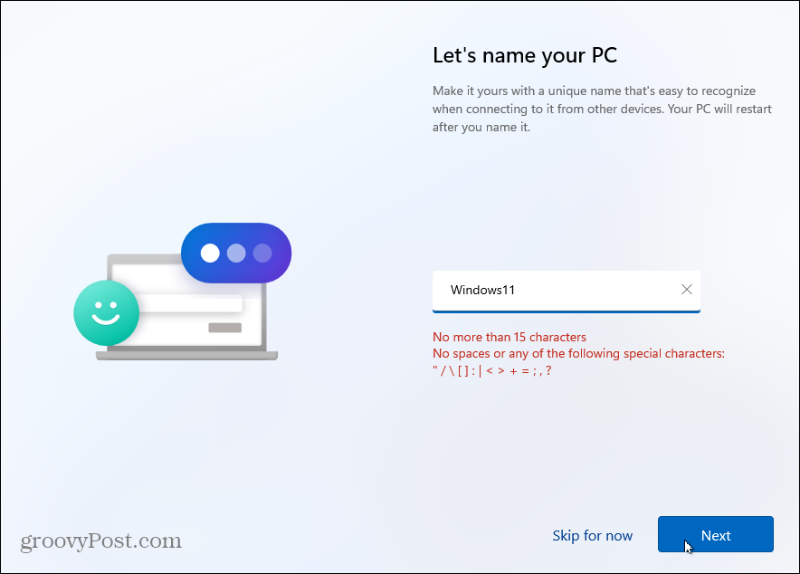 Nazwa komputera z systemem Windows 11