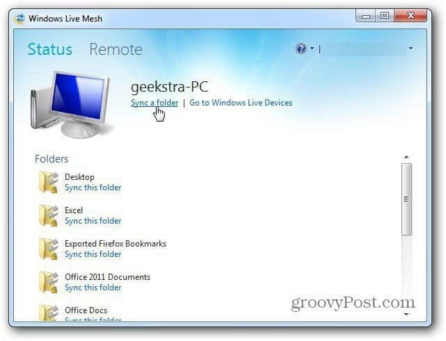 Windows Live Mesh 2011: Pierwsze kroki
