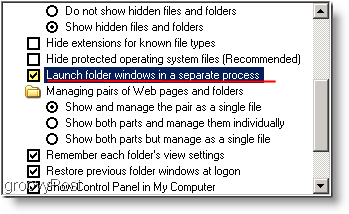 Uruchom okna folderów w osobnym procesie