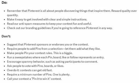 Regulamin konkursu Pinterest