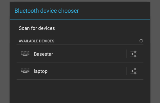 Wybór urządzenia z Androidem Bluetooth
