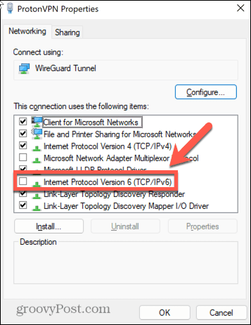 Windows 11 odznacz ipv6