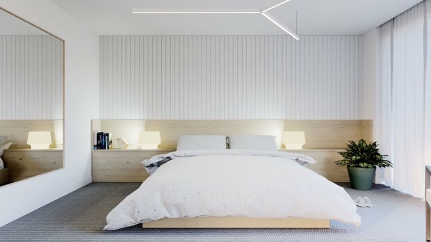 minimalistyczna dekoracja sypialni