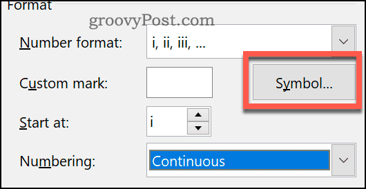 Ustawianie niestandardowego symbolu dla przypisów dolnych i końcowych w programie Word