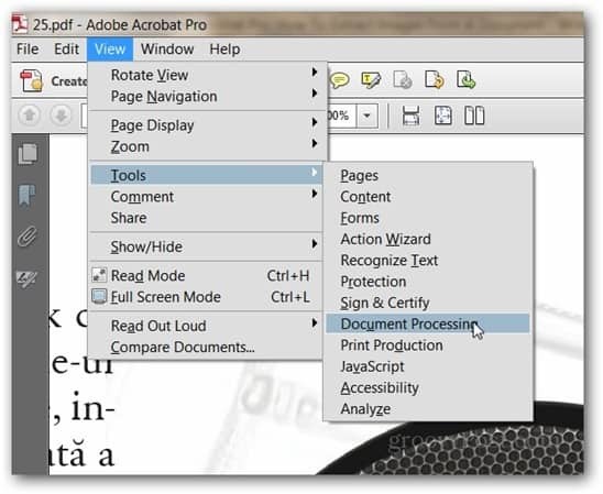 Adobe Acrobat Pro Eksportuj obrazy Zobacz narzędzia Przetwarzanie dokumentów