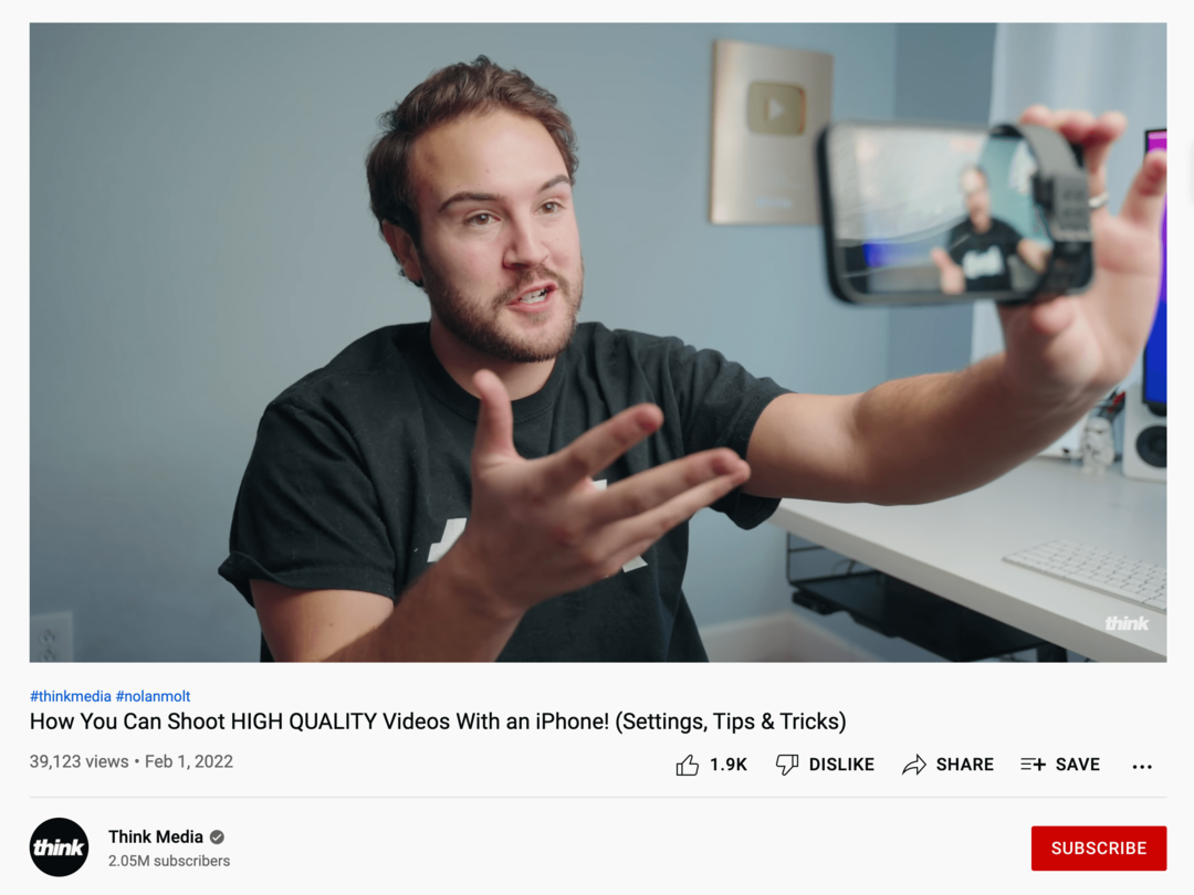 obraz wideo na YouTube o nagrywaniu wideo za pomocą iPhone'a