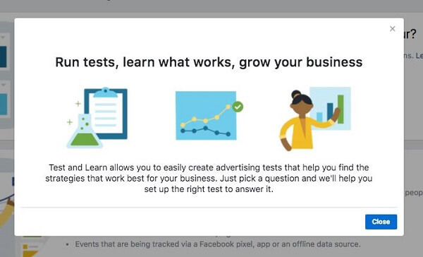 Facebook Business Manager wprowadza nowe narzędzie Test and Learn.