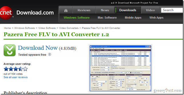 Panzera FLV do AVI Downloader