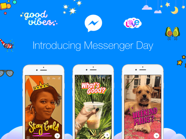 Facebook uruchomił Messenger Day, nowy sposób udostępniania zdjęć i filmów w samodzielnej aplikacji Messenger.