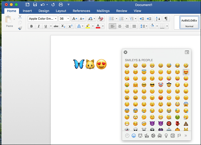 włączyć emoji makos klawiatura słowo Microsoft
