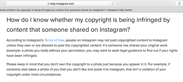 Centrum pomocy na Instagramie zawiera wytyczne dotyczące praw autorskich.