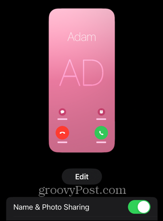Ukończony monogram plakatu kontaktu iOS