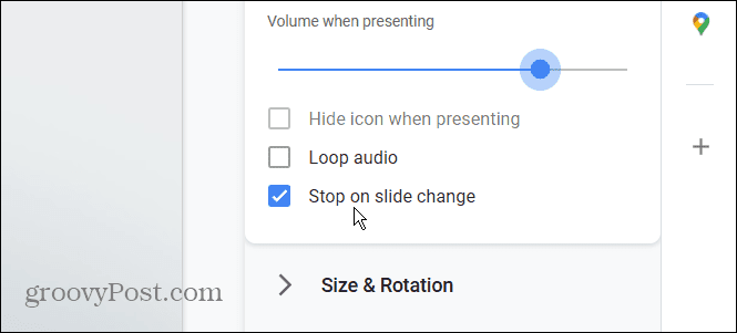 Opcje audio slajdy google