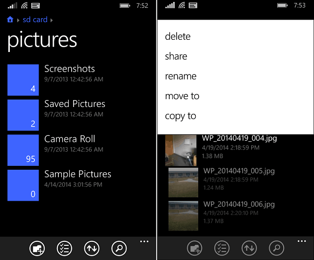 Aplikacja Pliki Windows Phone 8-1