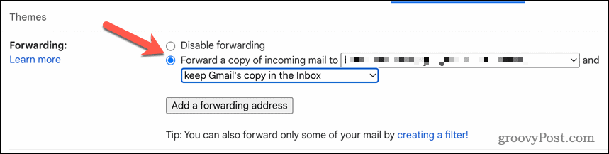 Włącz przekazywanie Gmaila