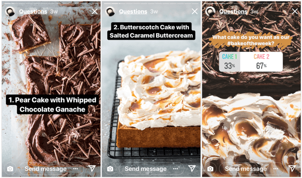 Magazyn kulinarny Bake From Scratch dał swoim obserwatorom na Instagramie kontrolę nad harmonogramem treści dzięki tej szybkiej ankiecie.