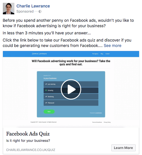 Skorzystaj z reklam wideo na Facebooku, aby dać użytkownikom podgląd zawartości magnesu dla potencjalnych klientów.