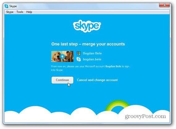 połączenie Skype z kontem Microsoft