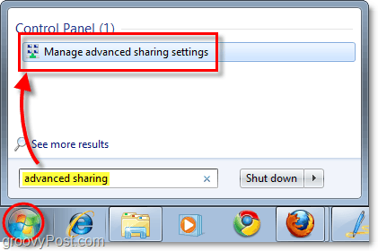 zarządzaj zaawansowanymi ustawieniami udostępniania w Windows 7