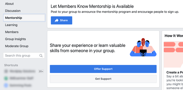 Jak ulepszyć społeczność grupy na Facebooku, opcję mentoringu grupowego na Facebooku i przykład pulpitu nawigacyjnego 