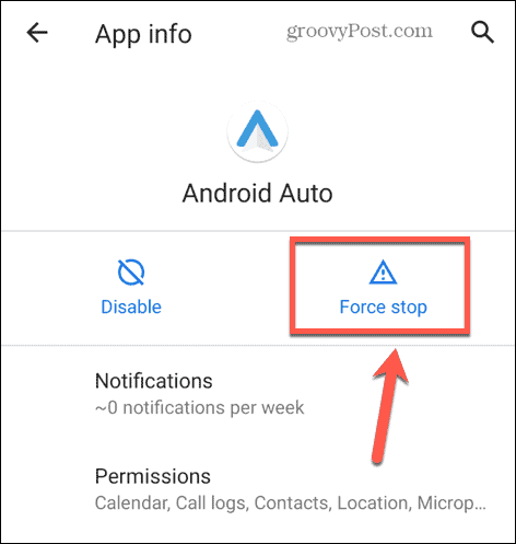 automatyczne zatrzymanie siły Androida