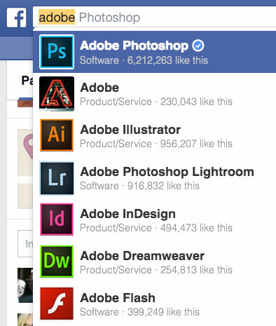właściwości Adobe Facebook