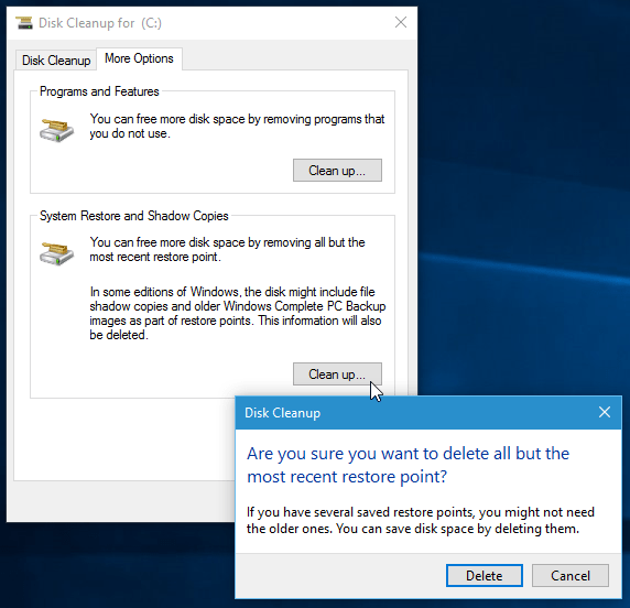 usuń Windows 10
