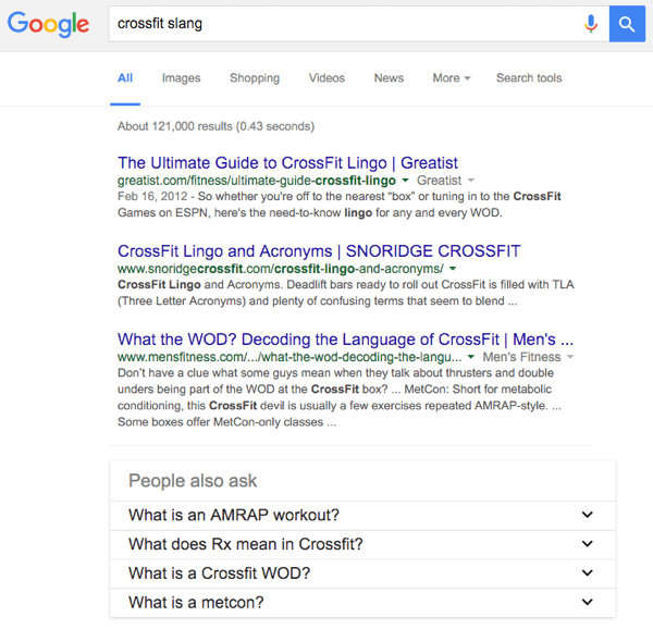 wyszukiwanie slangu google crossfit