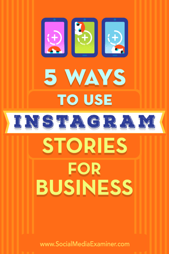5 sposobów wykorzystania historii z Instagrama w biznesie autorstwa Matt Secrist w Social Media Examiner.