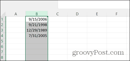 przekonwertowane daty w programie Excel