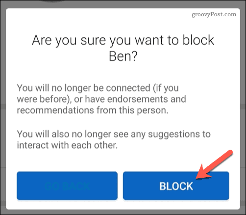 Blokowanie użytkownika na LinkedIn