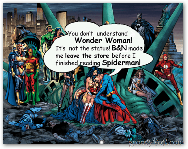 b & n wyrzucając komiksy DC