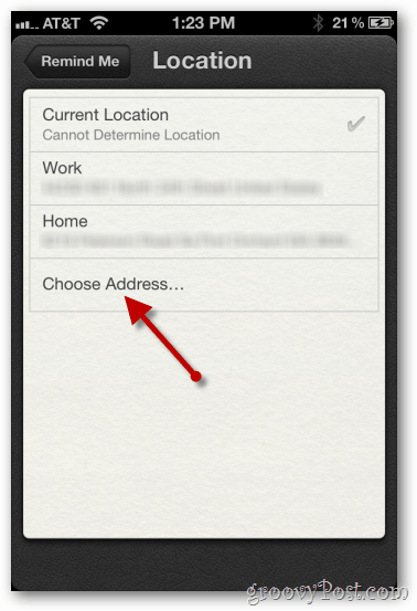 iPhone 4 ios 5 w lokalizacji wybierz adres