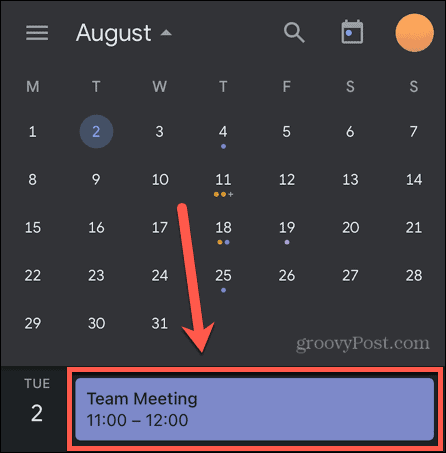 Kalendarz wydarzeń google na telefon komórkowy