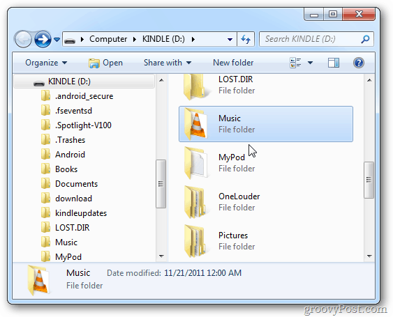 Kindle Fire Music Folder