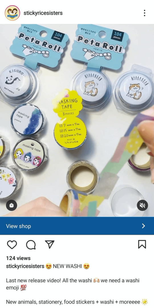 przykład wideo na Instagramie prezentującego linię produktów