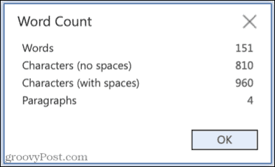 Liczba słów w Microsoft Word dla sieci