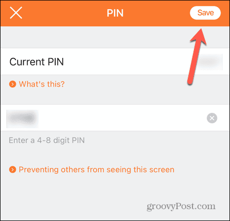 przełącz zapisz mobilny pin