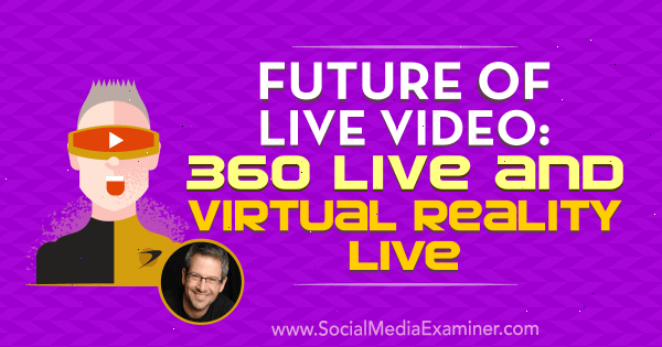Przyszłość wideo na żywo: 360 na żywo i wirtualna rzeczywistość na żywo ze spostrzeżeniami Joela Comm na podcast o marketingu w mediach społecznościowych.