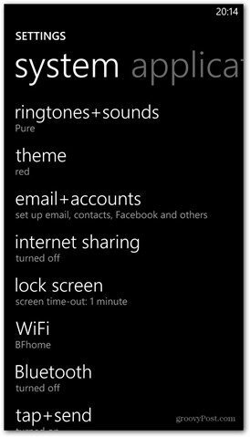 Windows Phone 8 dostosowuje ustawienia ekranu blokady