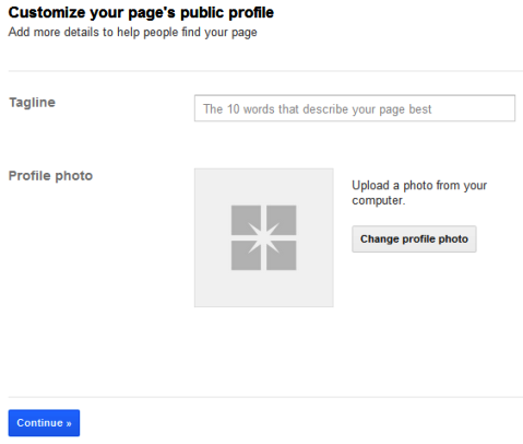 Strony Google+ - slogan i zdjęcie profilowe
