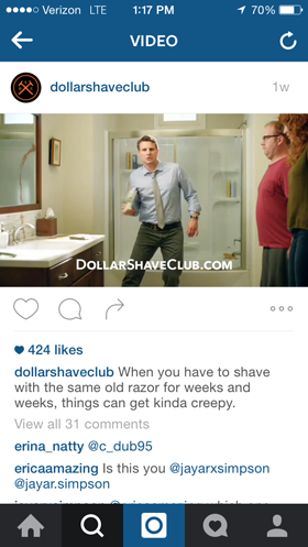 film na Instagramie z klubem dolara