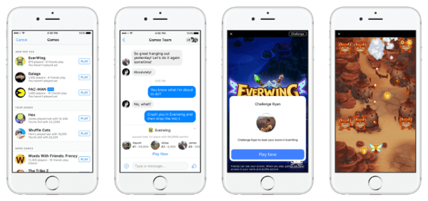 Facebook uruchomił Instant Games, nową, wieloplatformową grę HTML5, w Messengerze i na Facebooku News Feed zarówno na urządzenia mobilne, jak i na Internet.