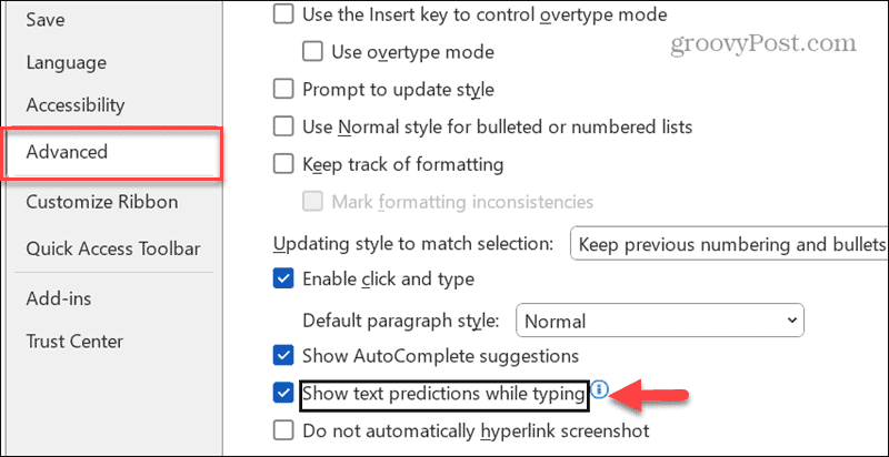 Prognozy tekstu w programie Microsoft Word