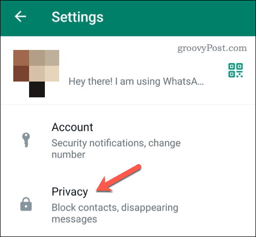 Otwórz ustawienia prywatności Androida