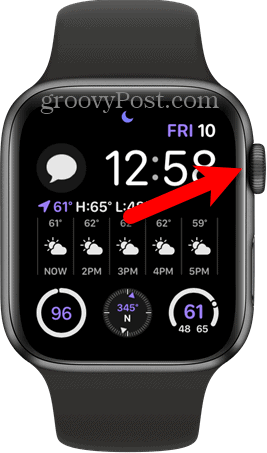 Naciśnij cyfrową koronę na Apple Watch
